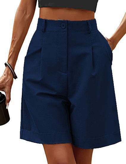 Damen Elegante Bundfalten-Shorts mit praktischen Taschen Stalluxe