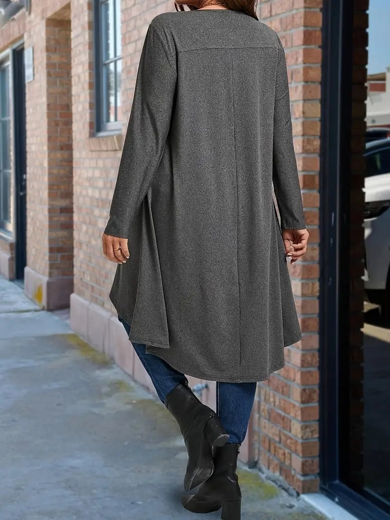 Damen asymmetrisches Langarmshirt mit elegantem Schnitt Stalluxe