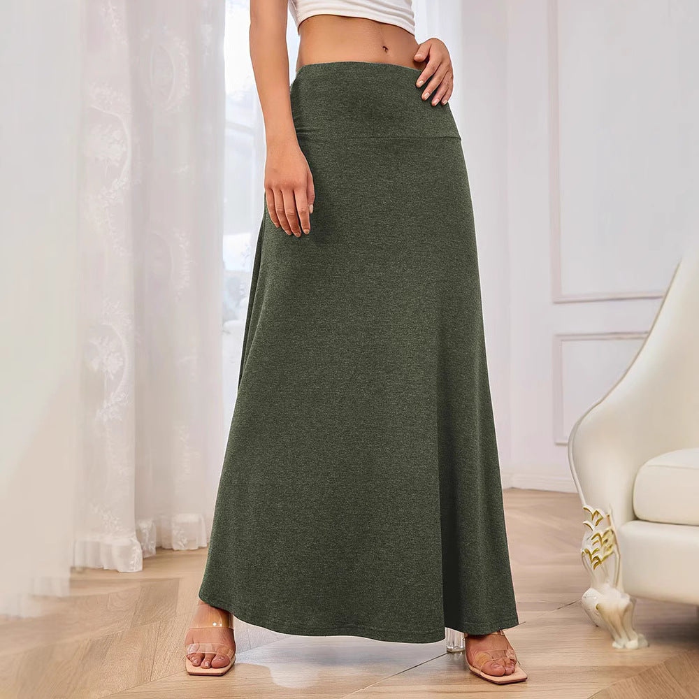 Damen Maxirock mit eleganter A-Linie und hohem Taillenbund Stalluxe