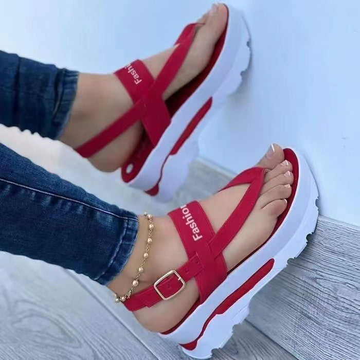 Damen Plattformsandalen mit modischem Querriemen Stalluxe