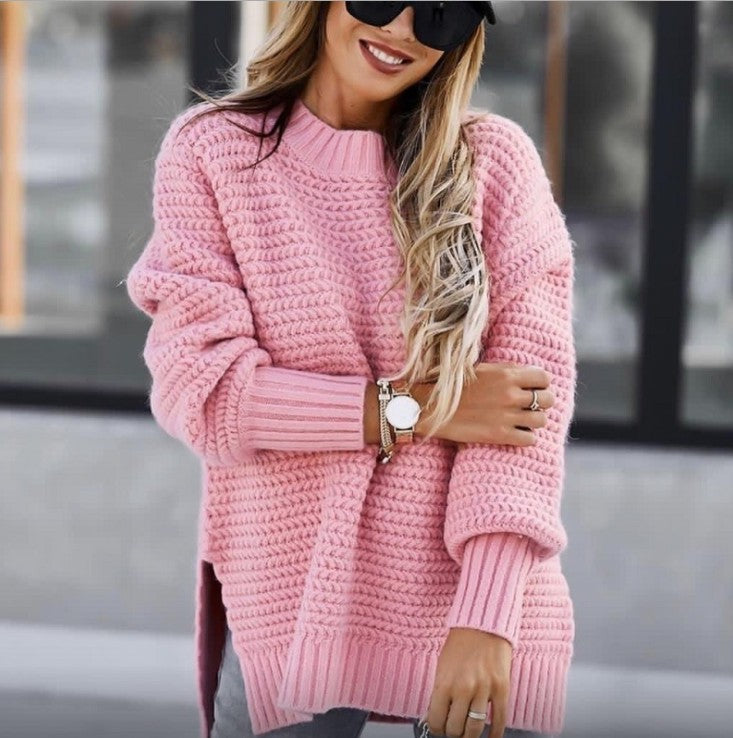 Damen Grobstrickpullover mit voluminösen Ärmeln und lässigem Schnitt Stalluxe