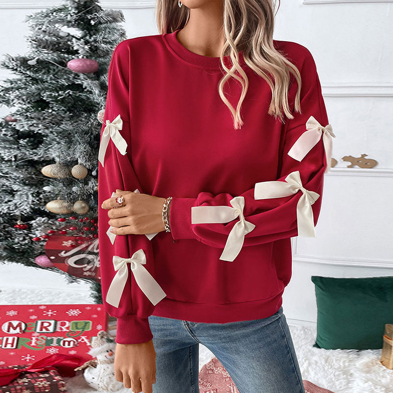 Damen Sweatshirt mit Rüschendetails und Schleifen Stalluxe