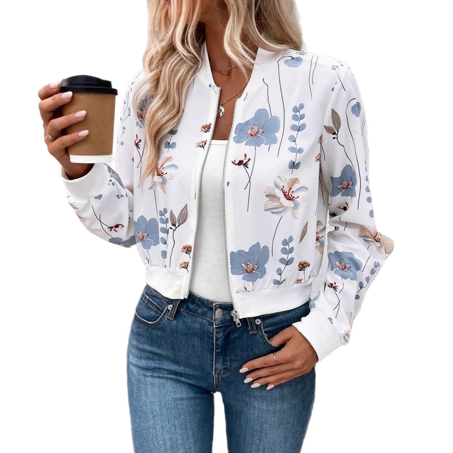 Damen bedruckte Bomberjacke Stalluxe
