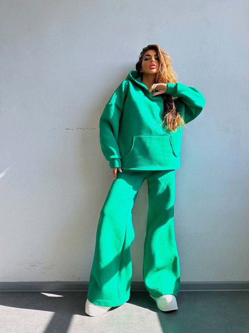 Damen lässiger Kapuzenpullover mit weitem Schnitt und bequemen Beinen Stalluxe