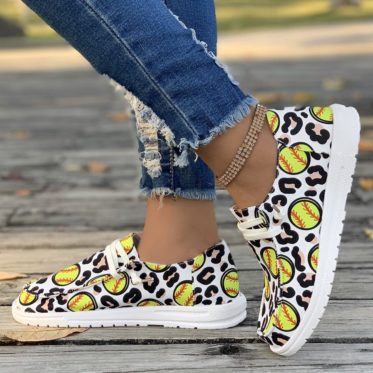 Damen Sneakers mit kreativem Baseball-Design Stalluxe