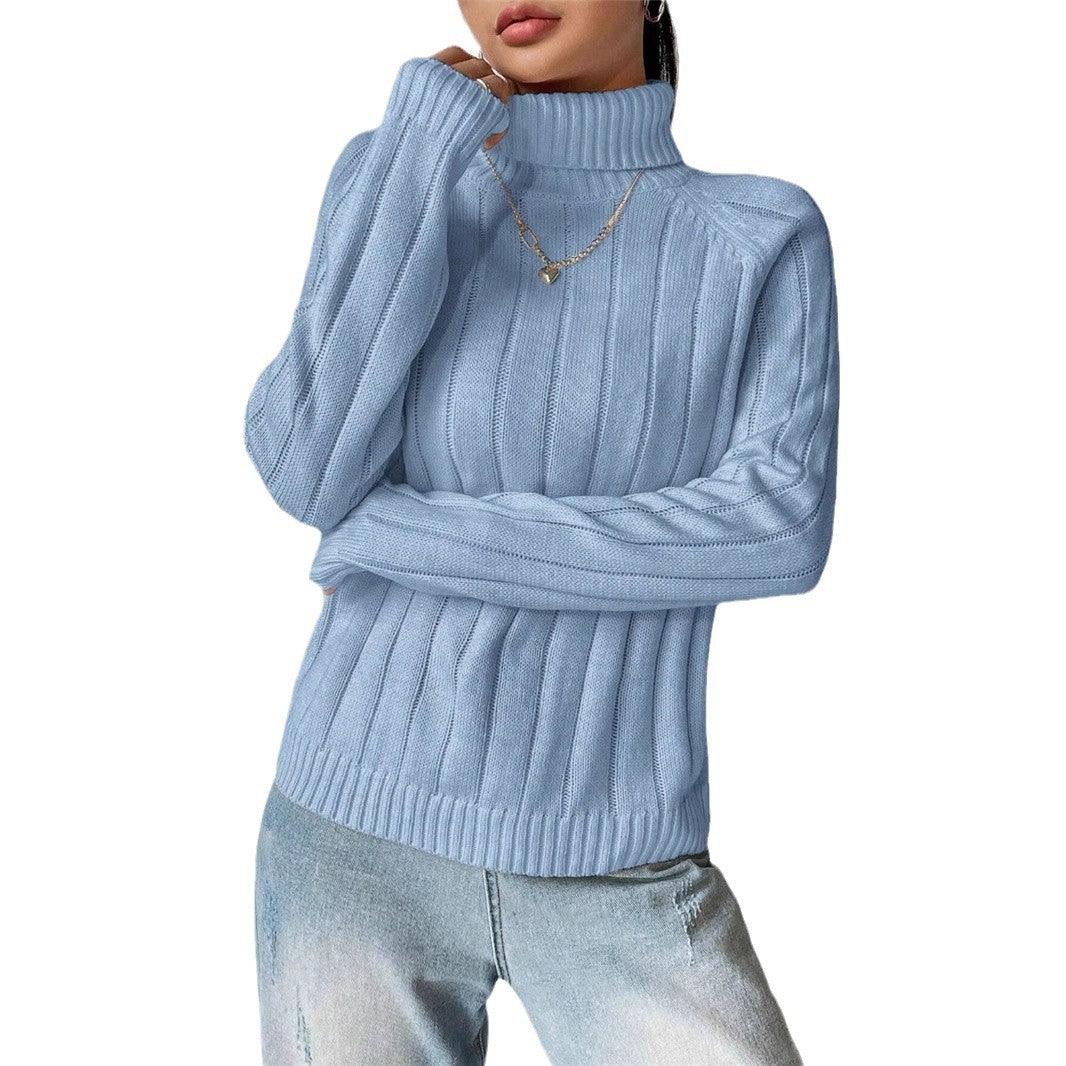 Damen Strickpullover mit hohem Kragen Stalluxe