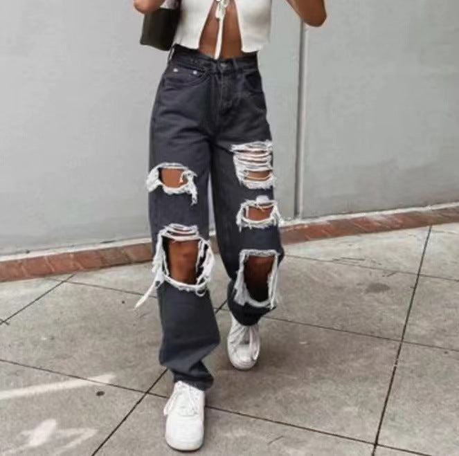 Damen Destroyed Jeans Stalluxe