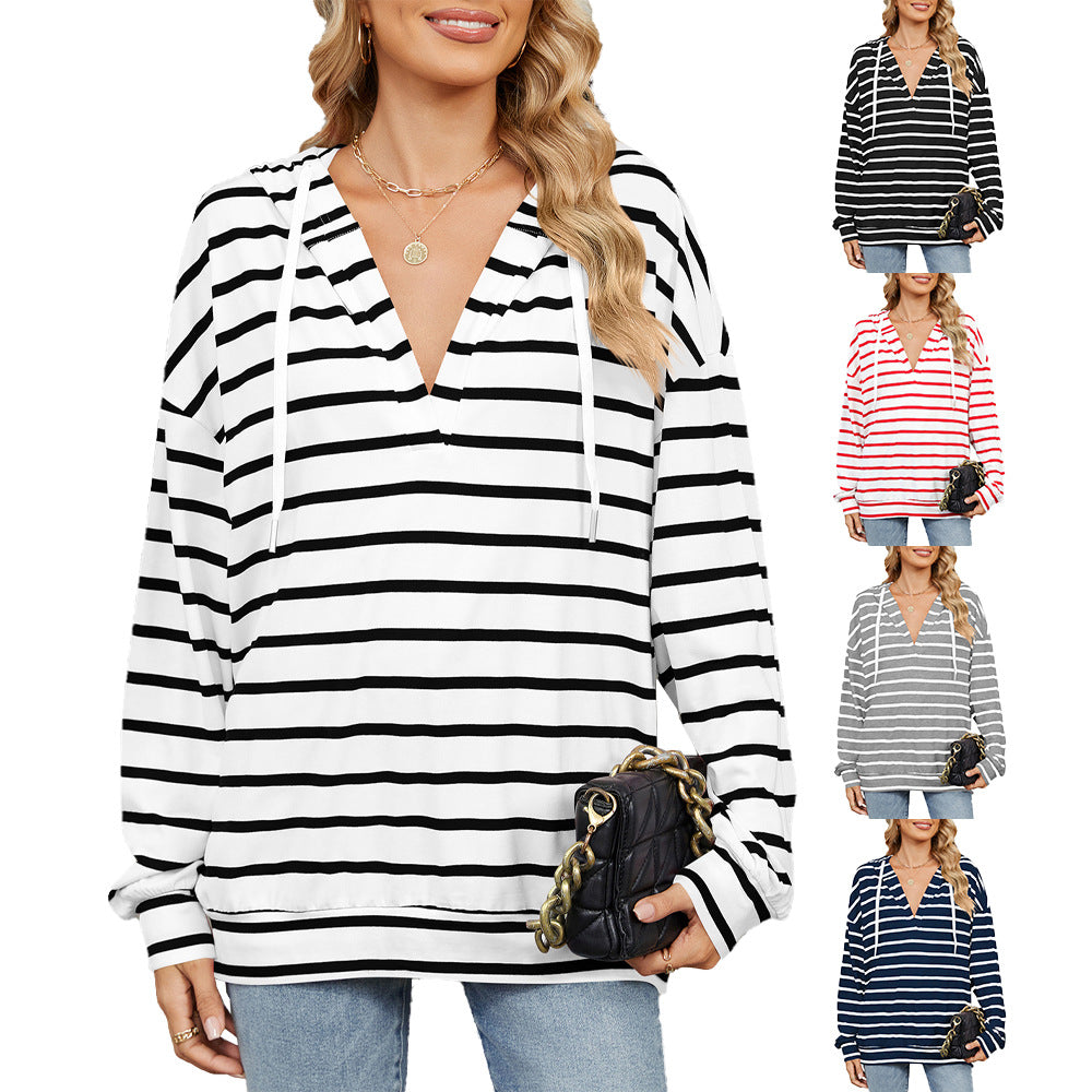 Damen Kapuzenpullover mit modischem Streifenmuster und lässiger Passform Stalluxe