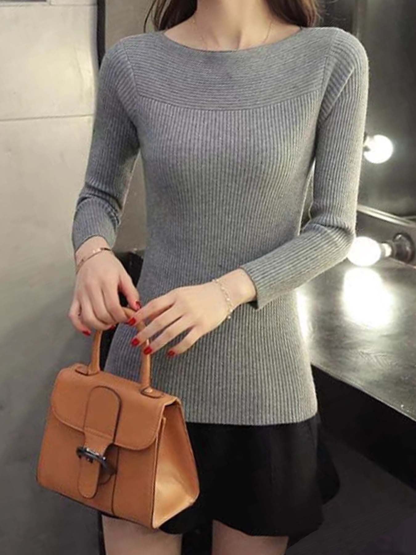 Damen Langärmliges, elegantes Strickoberteil Stalluxe
