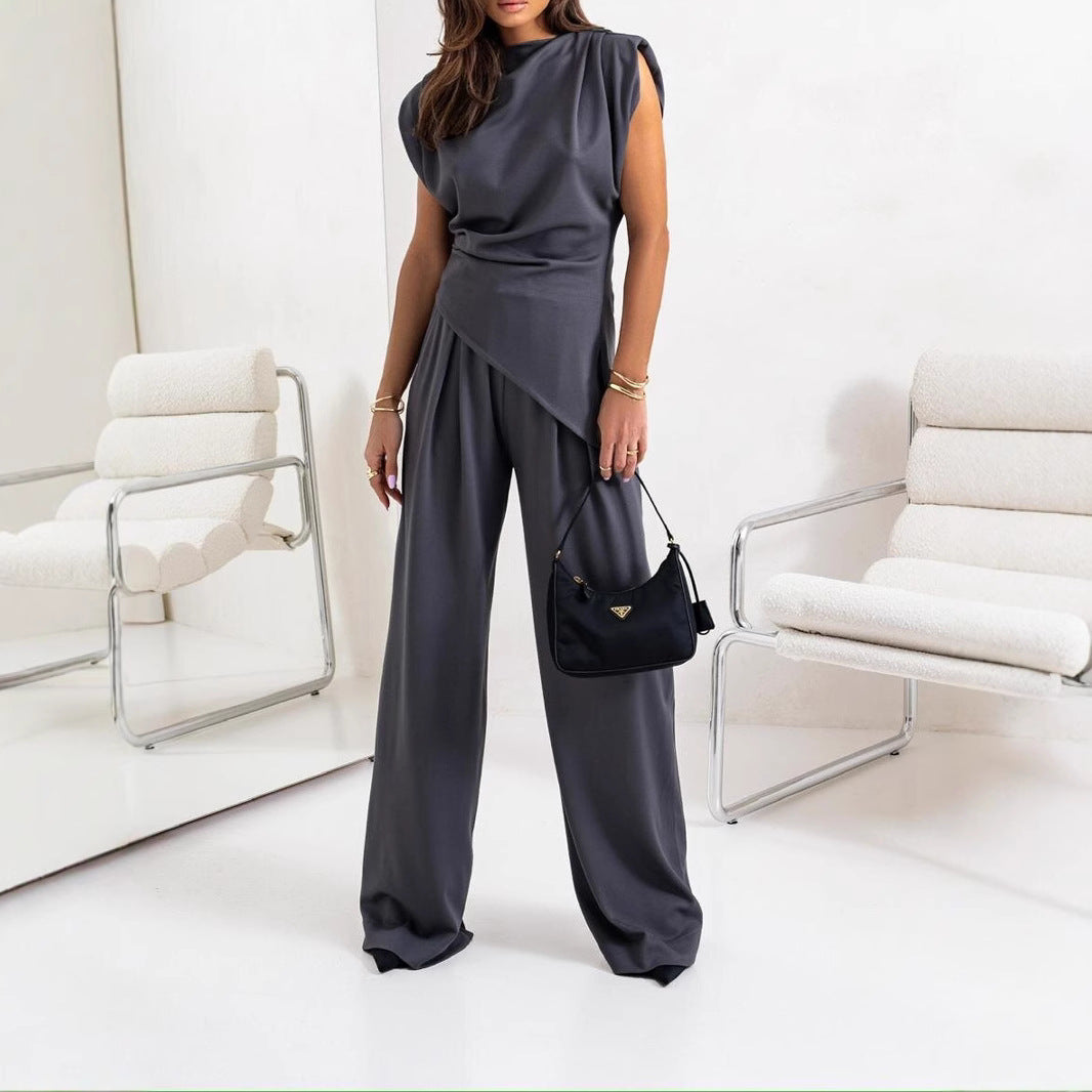 Damen Softe Anzughose mit asymmetrischem Schnitt Stalluxe