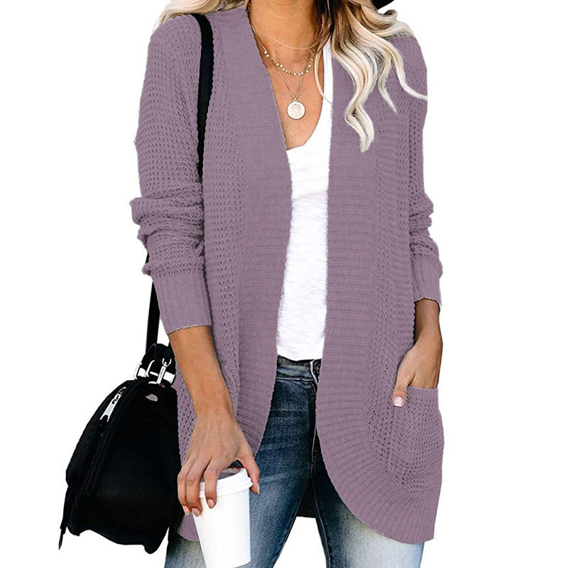 Damen Strickjacke mit modernem Strickmuster und praktischen Taschen Stalluxe