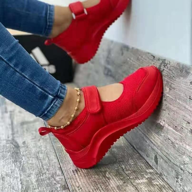 Damen Sportliche Mary Jane Sneakers mit praktischer Klettverschlussanpassung Stalluxe