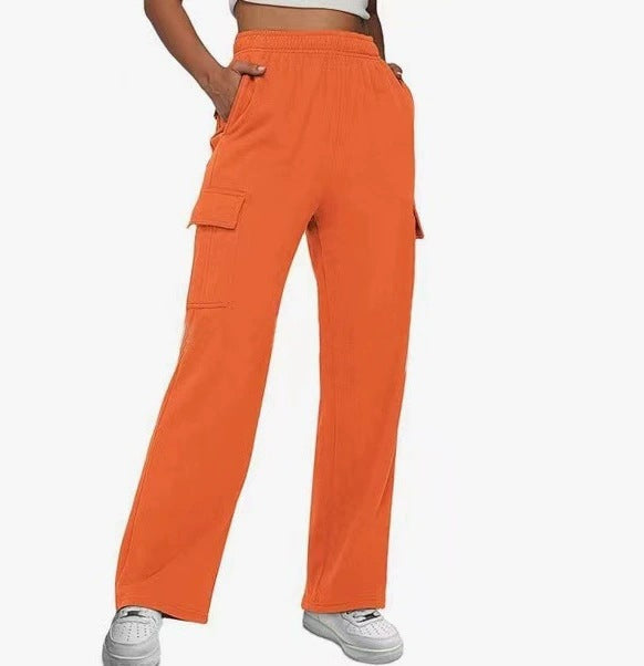 Damen vielseitige Cargo-Hose mit elastischem Bund und zahlreichen Taschen Stalluxe