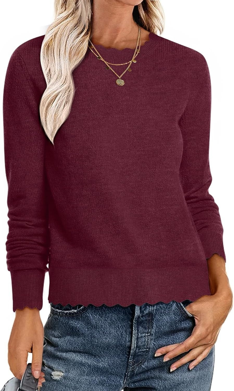 Damen Sweater mit Wellenkante Stalluxe