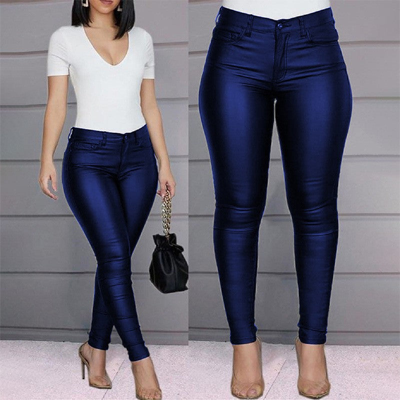Damen figurbetonte Jeans mit Hochglanz-Finish Stalluxe