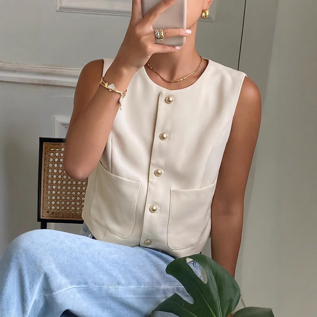 Damen modischer ärmelloser Blazer Stalluxe