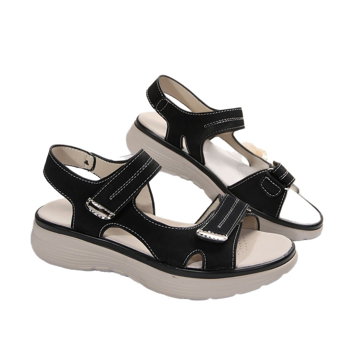 Damen Komfortable anatomische Sandalen mit verstellbaren Riemen und ergonomischer Sohle Stalluxe
