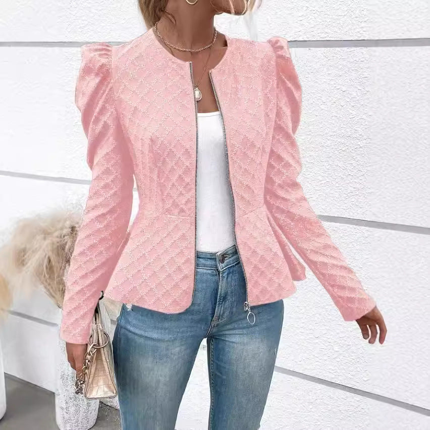 Damen modischer Blazer mit Puffärmeln Stalluxe