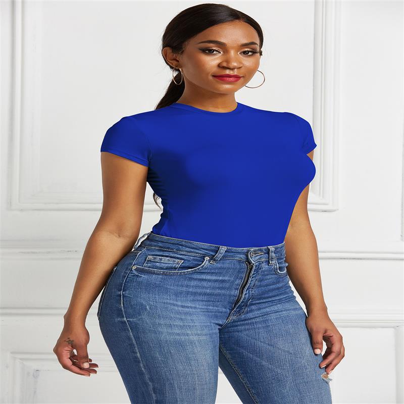 Damen figurbetontes T-Shirt mit kurzem Arm Stalluxe