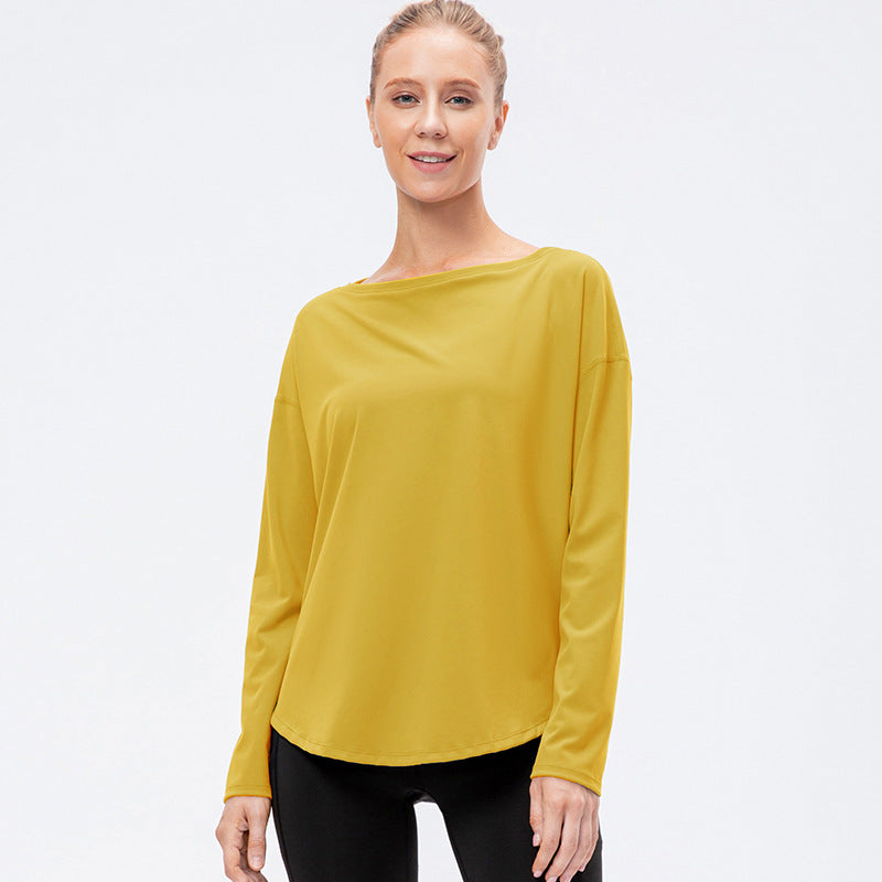 Damen Lockeres Langarmshirt aus atmungsaktivem Funktionsmaterial Stalluxe