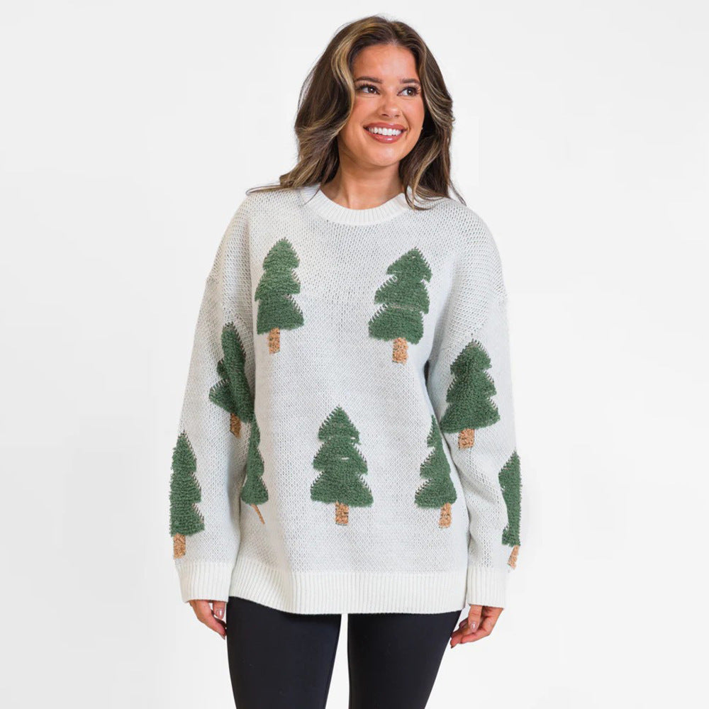 Damen Strickpullover mit aufwendigem Baumdesign Stalluxe