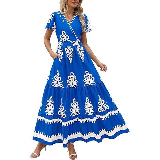 Damen Maxikleid mit romantischen Stickereien Stalluxe
