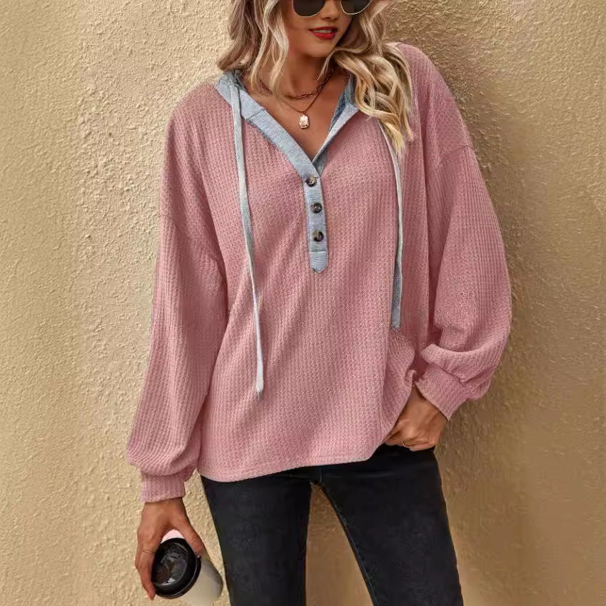 Damen Oversized Pullover mit Knopfleiste Stalluxe