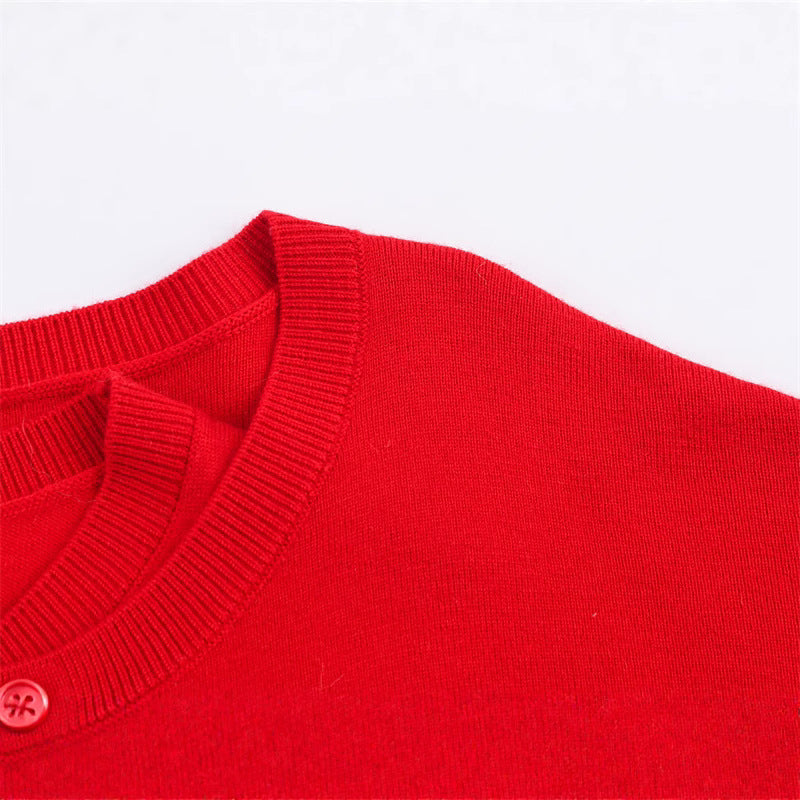 Damen cropped Strickpullover mit Knopfdetail und V-Ausschnitt Stalluxe