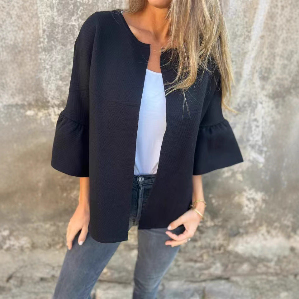 Damen Strukturierte Jacke mit voluminösen Ärmeln Stalluxe