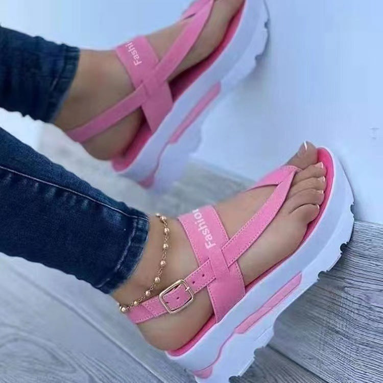 Damen Plattformsandalen mit modischem Querriemen Stalluxe