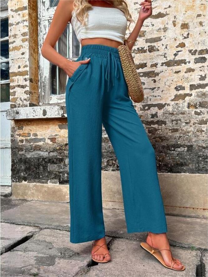 Damen Elegante Freizeit-Hosen mit elastischem Bund und seitlichen Taschen Stalluxe