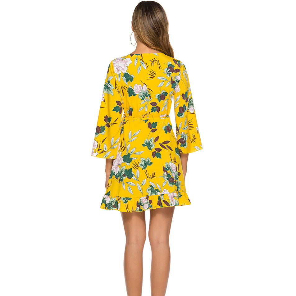 Damen Sommerliches Minikleid mit fließendem Schnitt und voluminösen Ärmeln Stalluxe