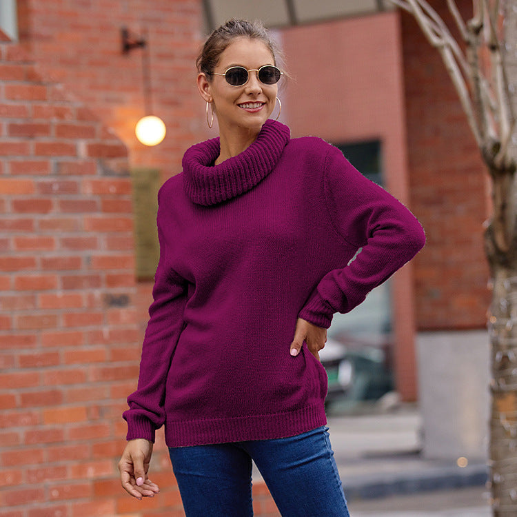 Damen Strickpullover mit weitem Rollkragen und lockerem Schnitt Stalluxe