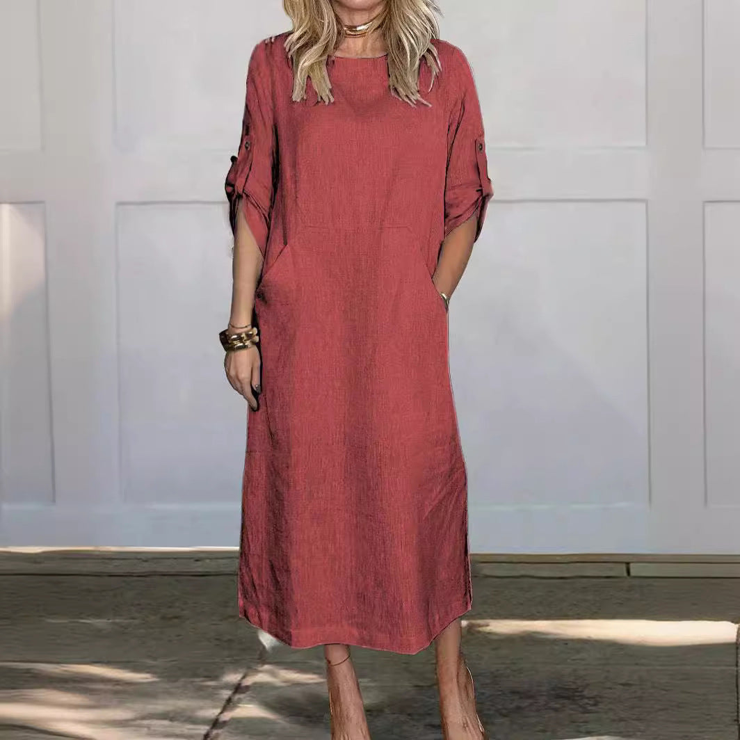 Women's Casual Pocket Maxi Dress Stalluxe