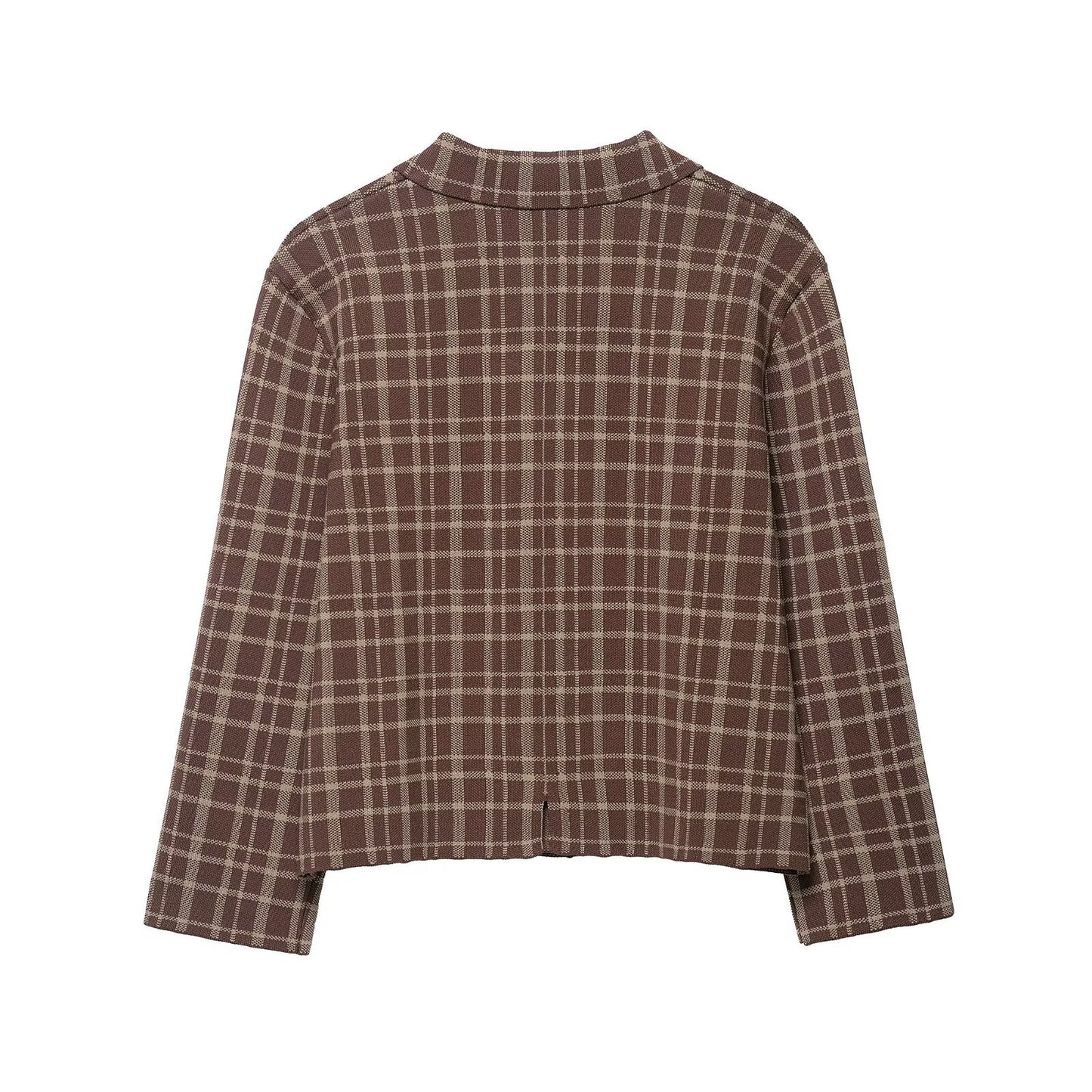Damen Karo-Jacke mit praktischen Taschen und modischem Kragen Stalluxe