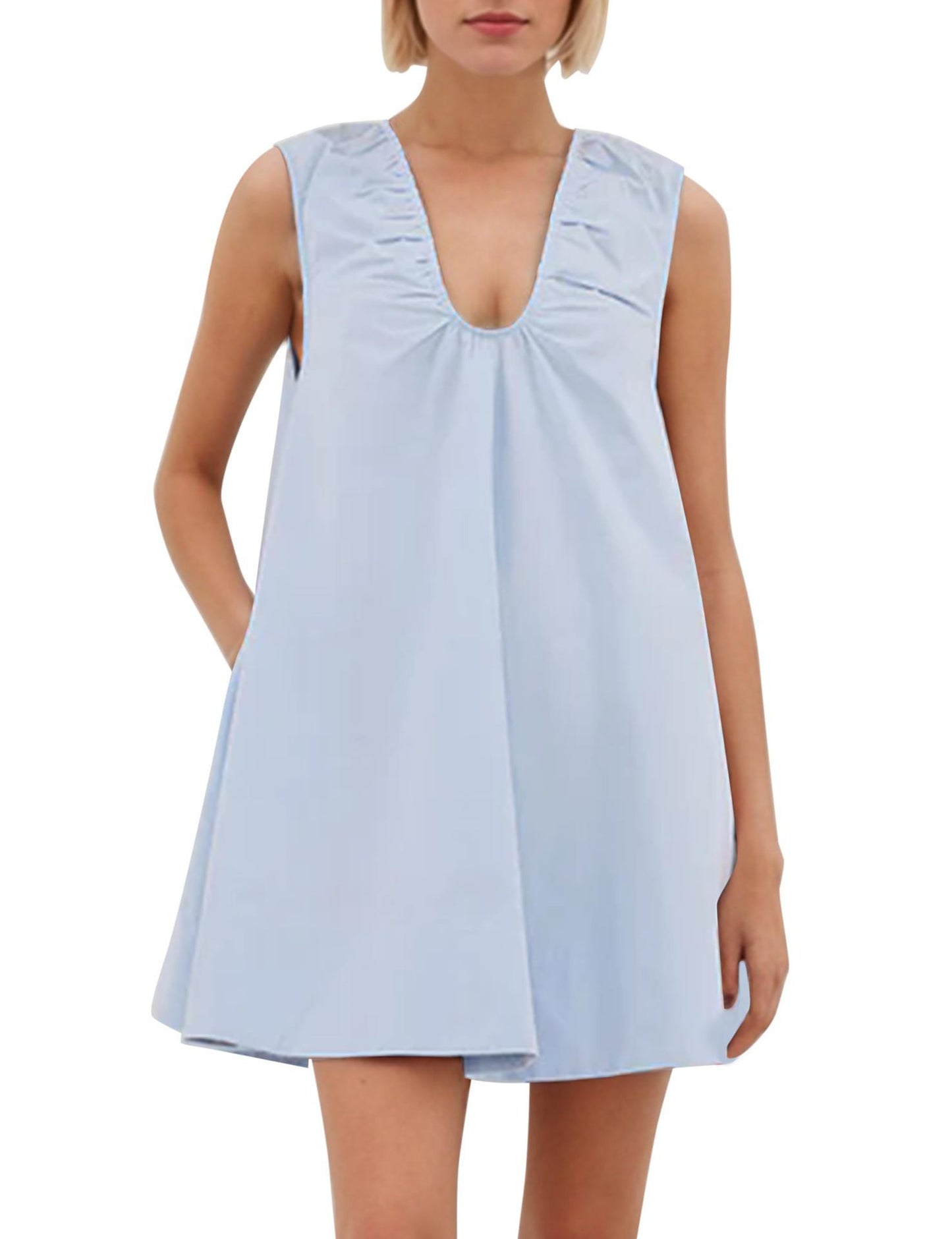 Damen Lässiges Sommerkleid mit Rüschen-Ausschnitt Stalluxe