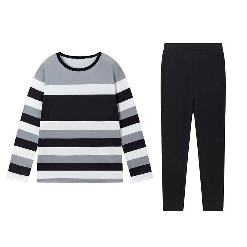 Damen Sportliches Schlafanzug-Set aus atmungsaktivem Material mit langärmeliger Oberteil und elastischen Hosen Stalluxe