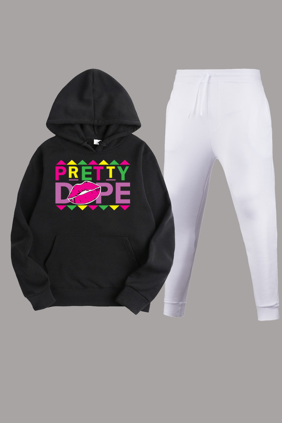 Damen Sweatpants- und Hoodie-Set mit modernem Grafiken und kreativem Aufdruck Stalluxe