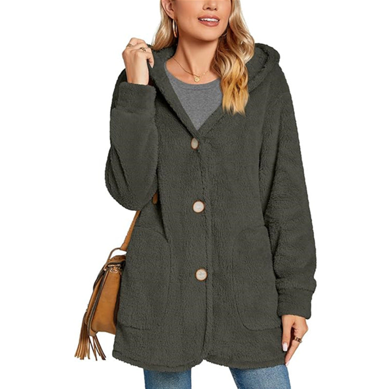 Damen Kuschelige Fleecejacke mit Kapuze und Taschen Stalluxe