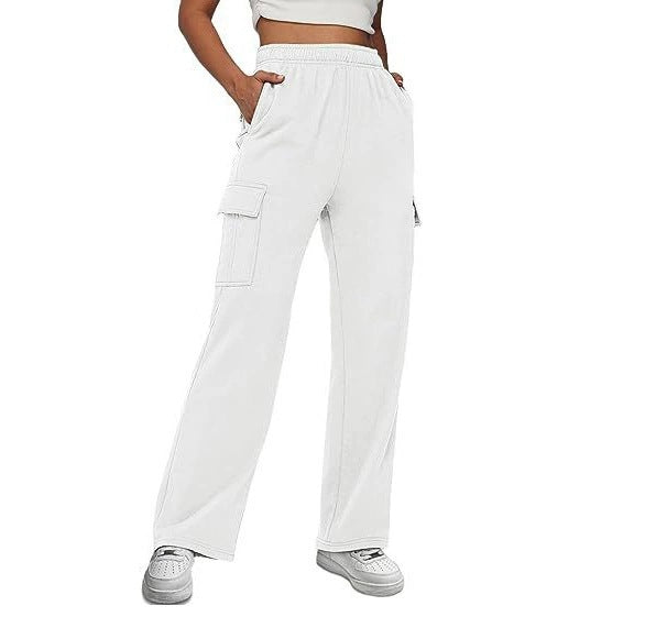 Damen vielseitige Cargo-Hose mit elastischem Bund und zahlreichen Taschen Stalluxe
