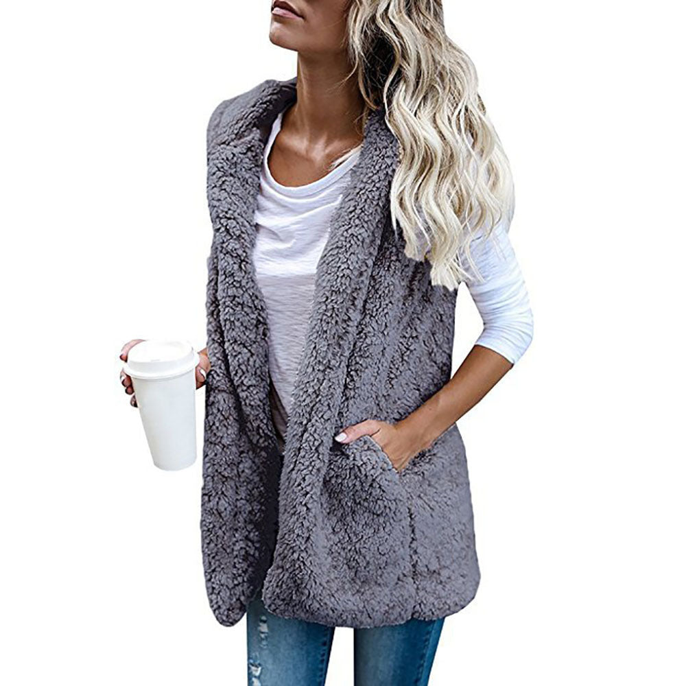 Damen Zarte Fleece-Weste mit praktischen Taschen und offenem Schnitt Stalluxe
