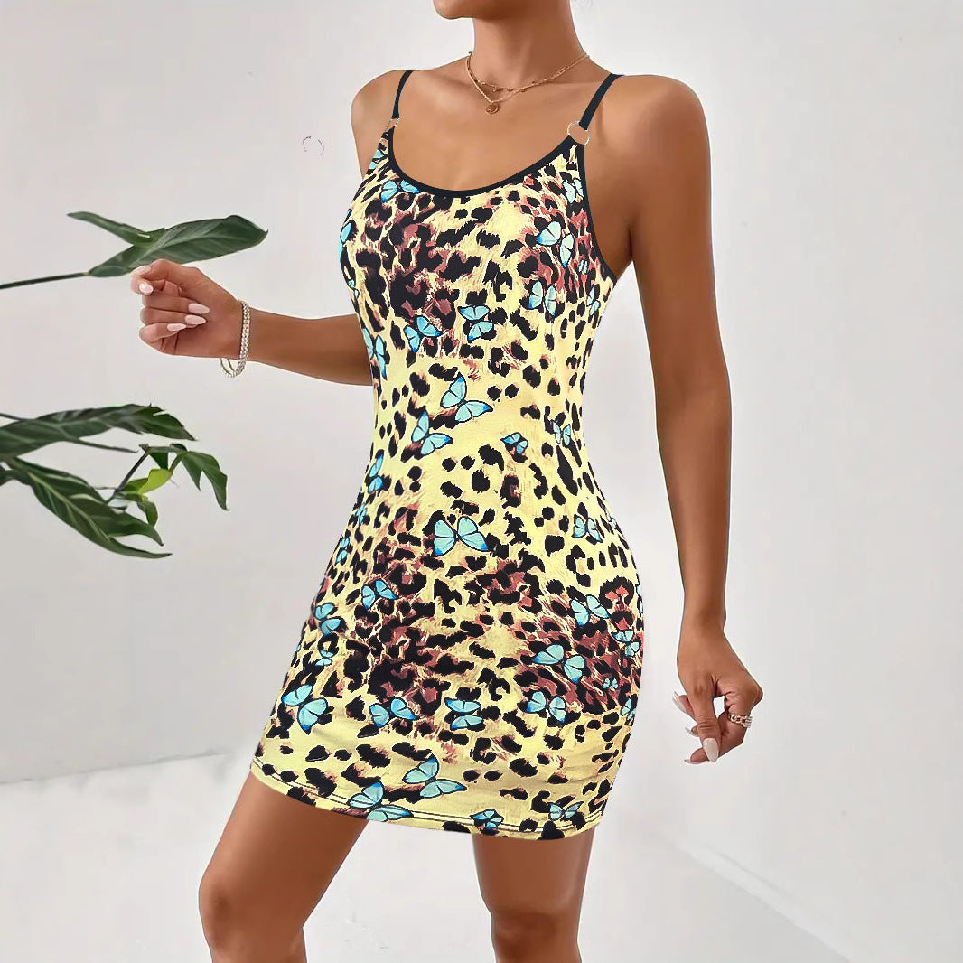 Damen Bodycon Mini Kleid mit Schmetterlings- und Tierdruckdesign Stalluxe