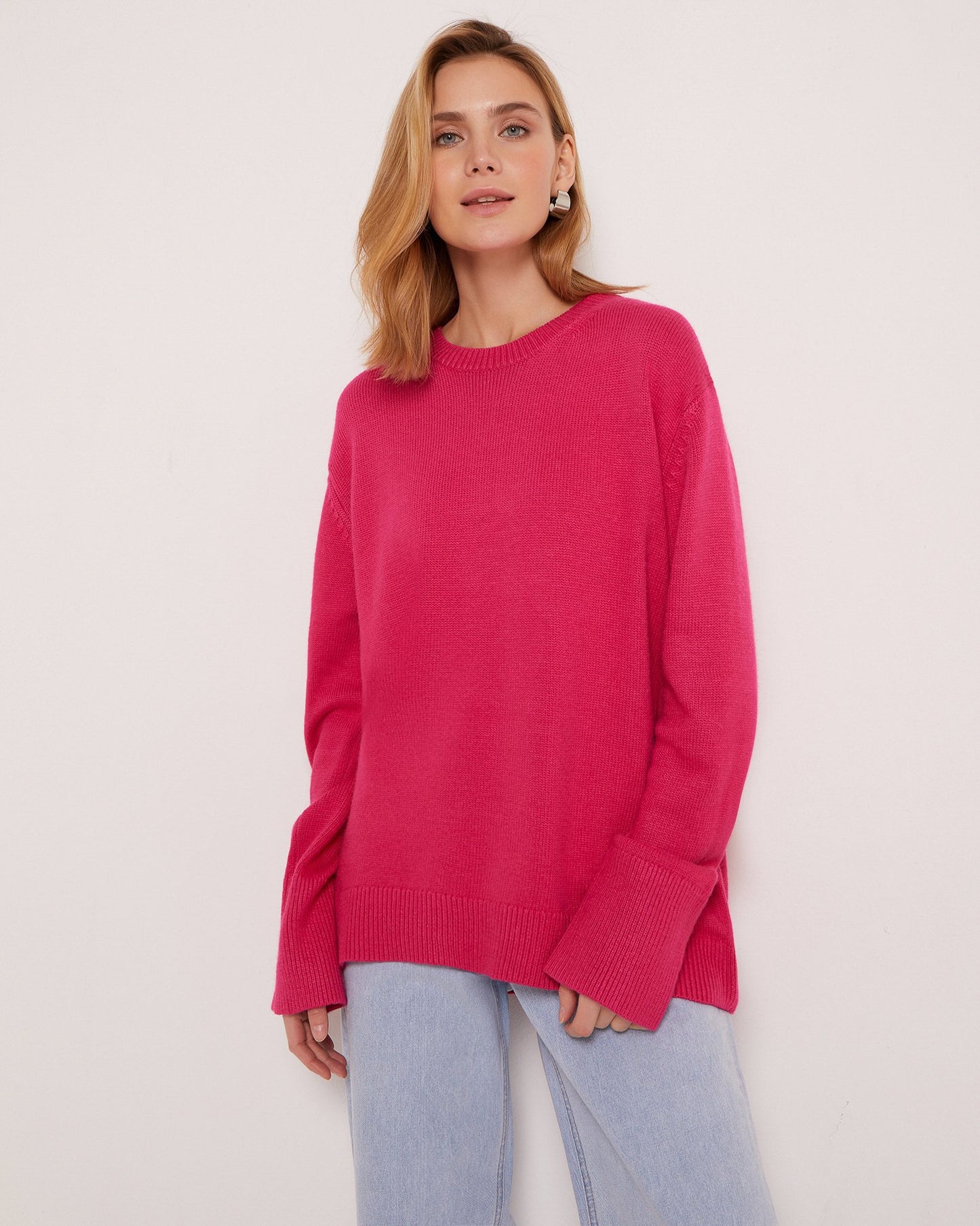 Damen Oversized Pullover mit weichem Feinstrick Stalluxe