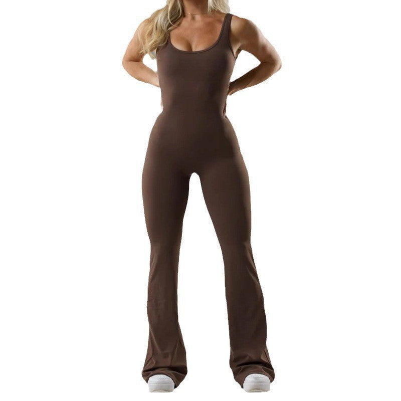 Damen Sportlicher Flared Jumpsuit mit weichem Material Stalluxe