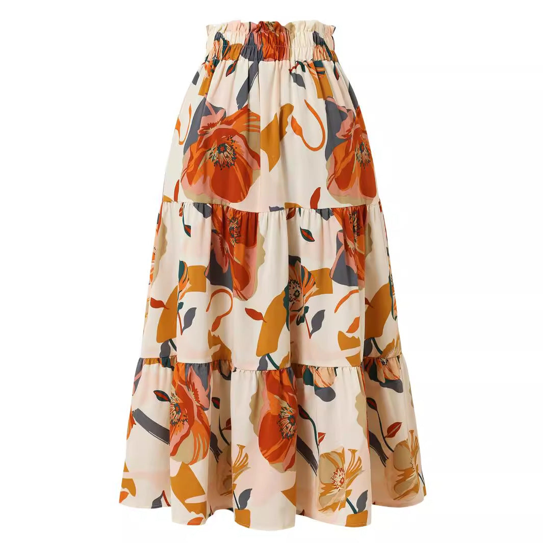 Damen Maxi-Rock mit Blumenmuster Stalluxe