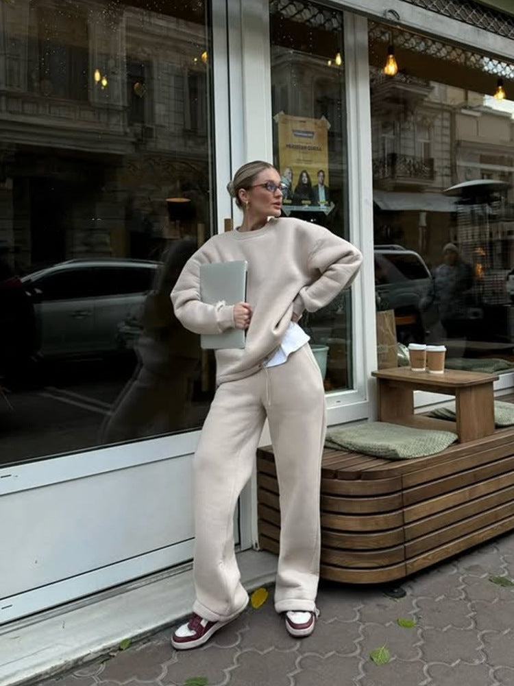 Damen lässiger Sweater und weite Hose Set Stalluxe