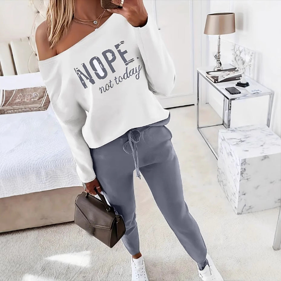 Damen Lässiges Freizeit-Set mit lässigem Langarmshirt und komfortabler Jogginghose Stalluxe