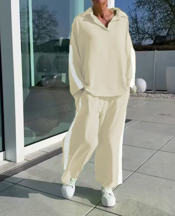 Damen entspannter Freizeitanzug mit Hemd und weiter Hose Stalluxe