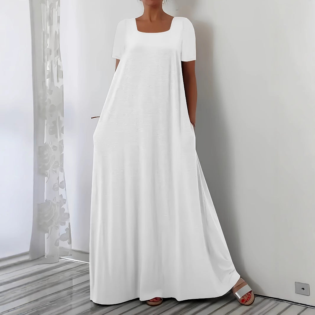 Damen Maxikleid mit weitem Schnitt und praktischen Taschen Stalluxe