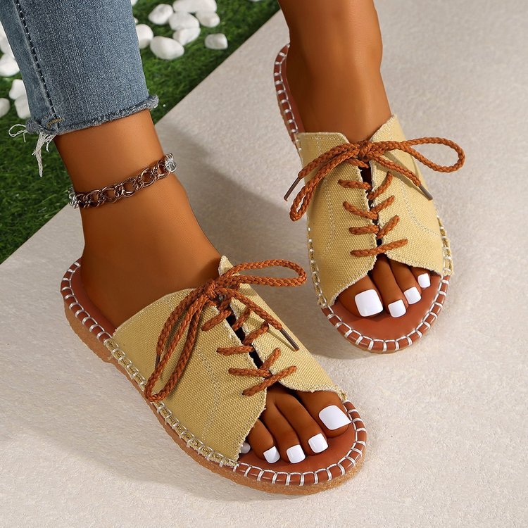Damen trendige Loose-Fit Sandalen mit Schnürung Stalluxe